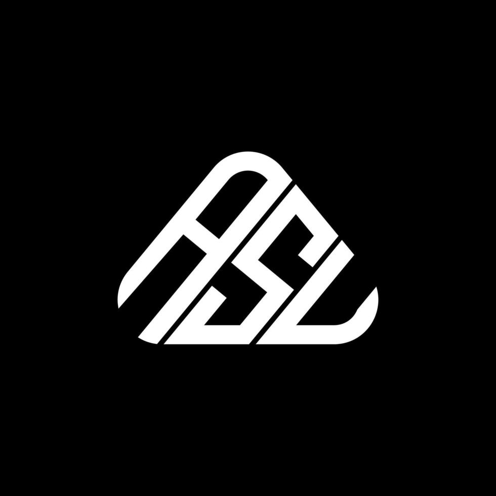 diseño creativo del logotipo de la letra asu con gráfico vectorial, logotipo simple y moderno de asu en forma de triángulo. vector