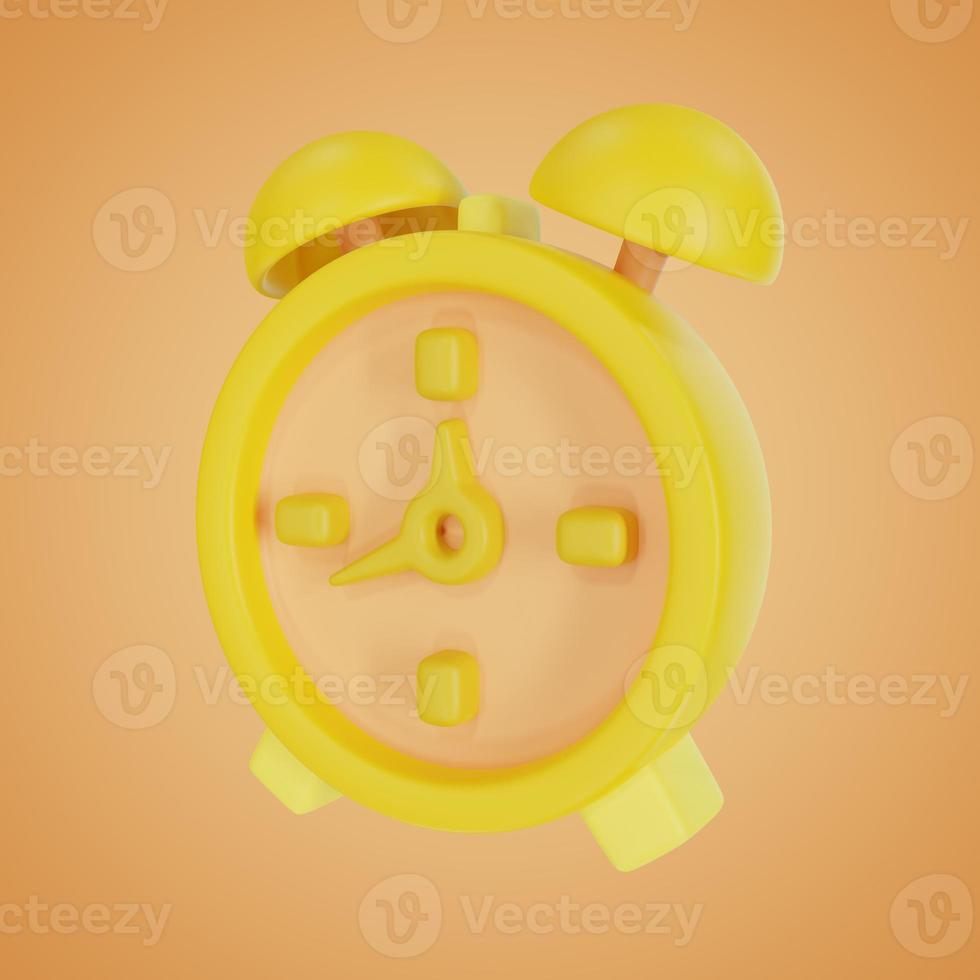 Alarm clock icon 3D illustration photo