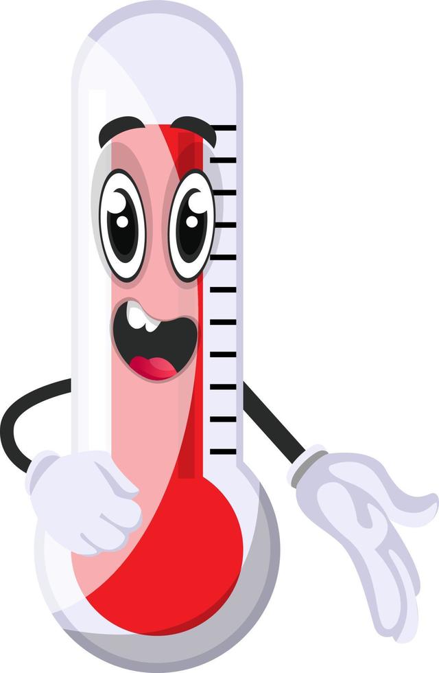 Thermometer standing, illustration, vector on white background.