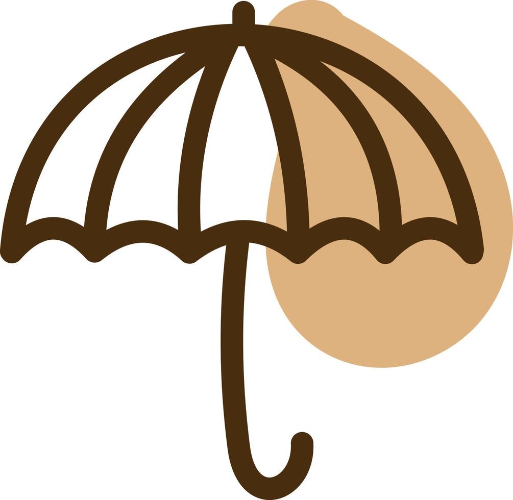 Autumn brown umbrella, illustration, vector, on a white background. vector