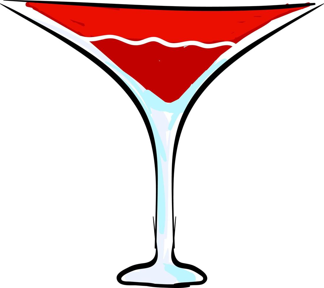 Red cocktail, illustration, vector on white background.