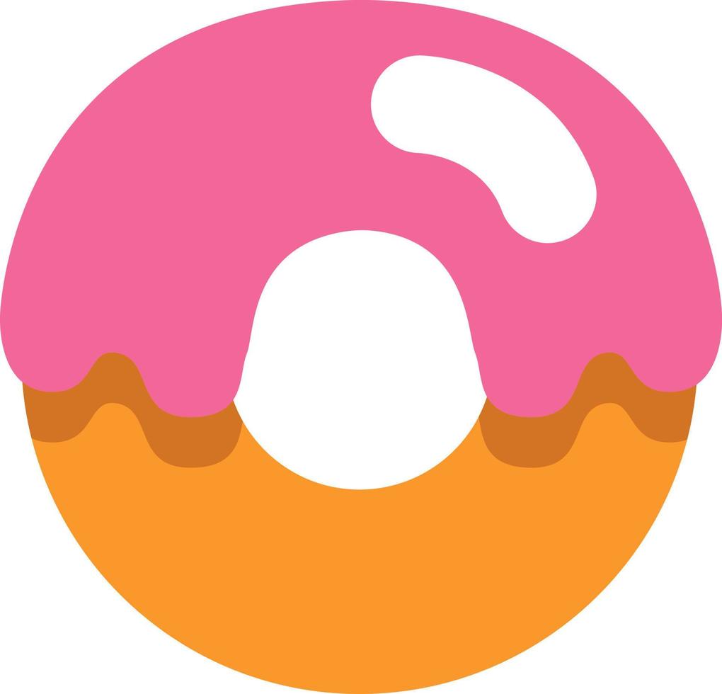 Rosquilla de panadería rosa, ilustración, vector sobre fondo blanco.