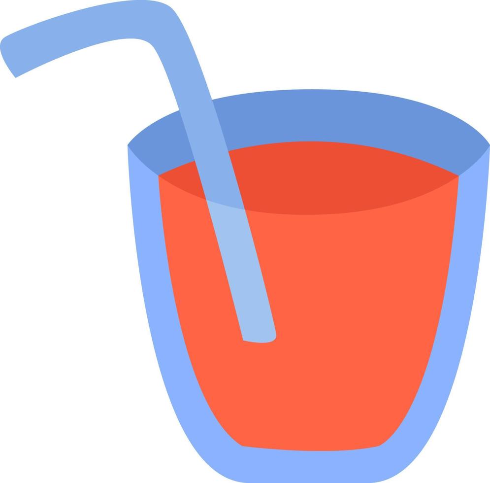 Strawberry juice, illustration, vector on a white background.