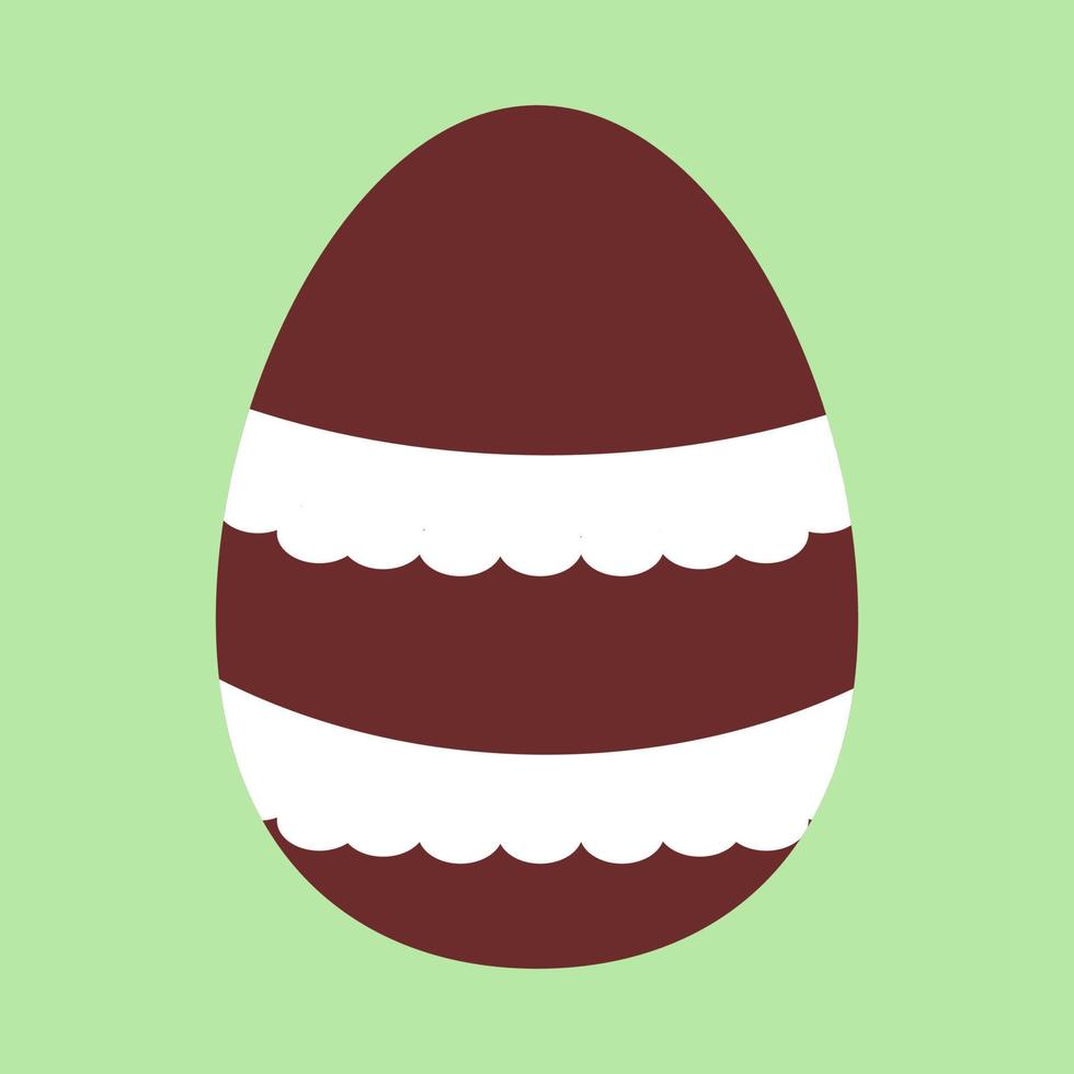 Chocolate egg, illustration, vector on white background.