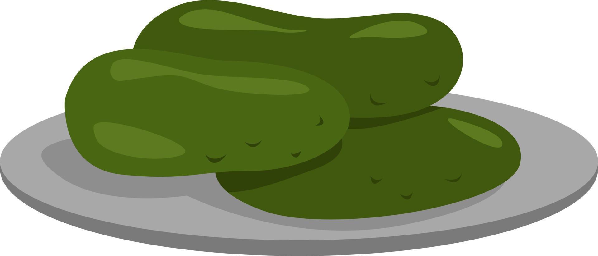 Salted cucumbers, illustration, vector on white background.