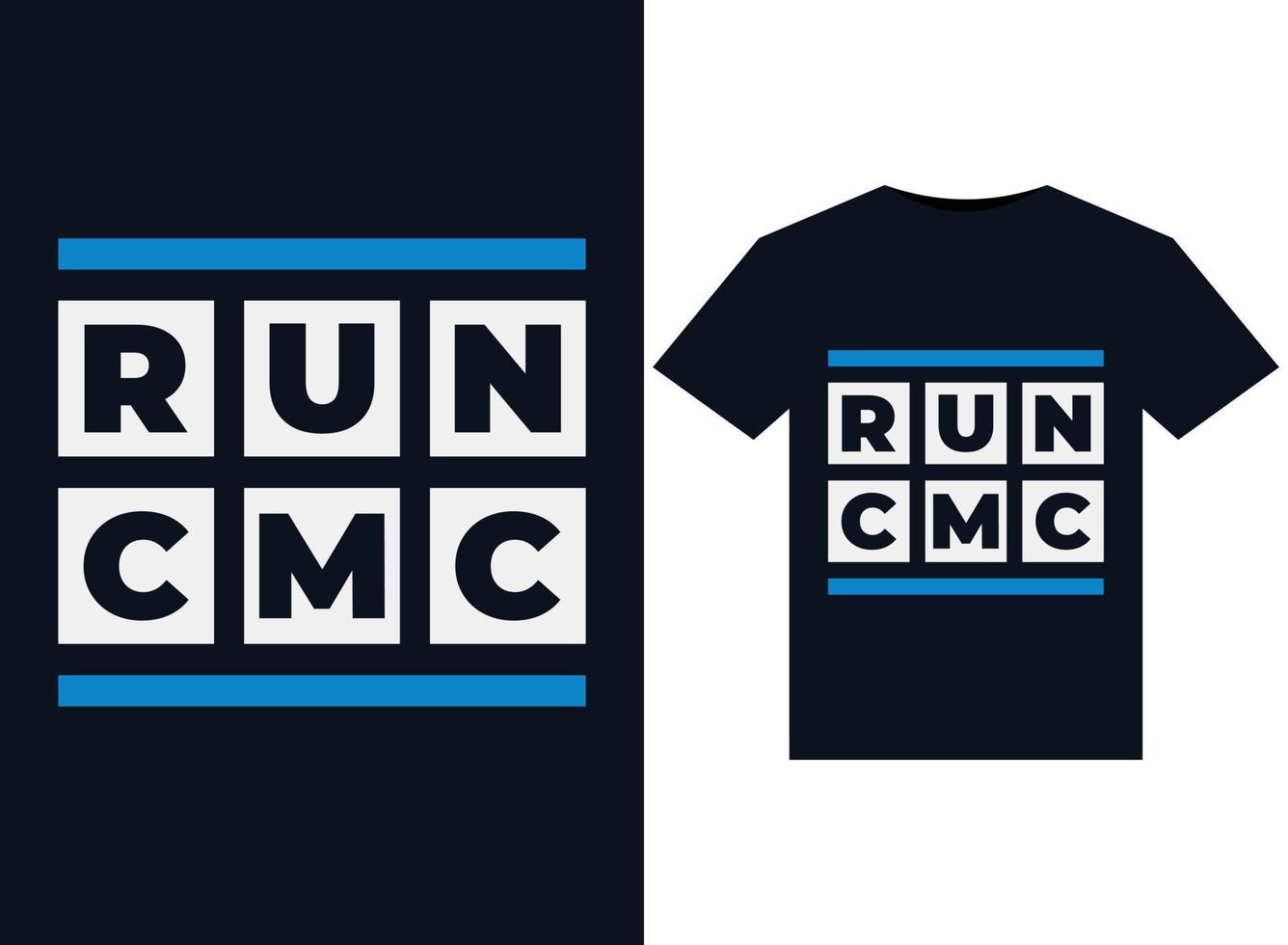 Run CMC illustrations for print-ready T-Shirts design vector