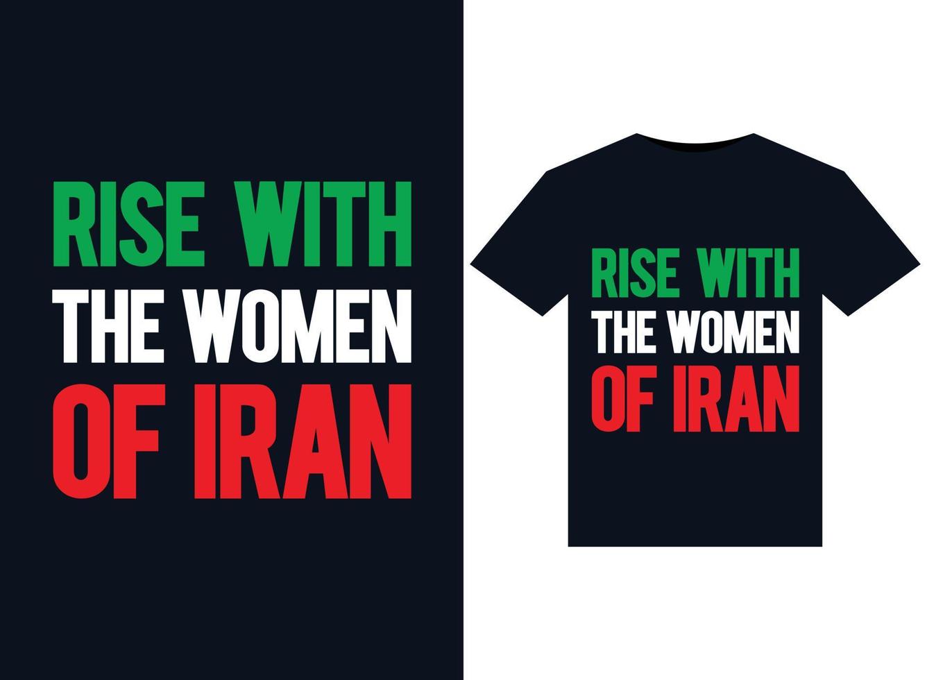 Levántate con las ilustraciones de las mujeres de Irán para el diseño de camisetas listas para imprimir vector