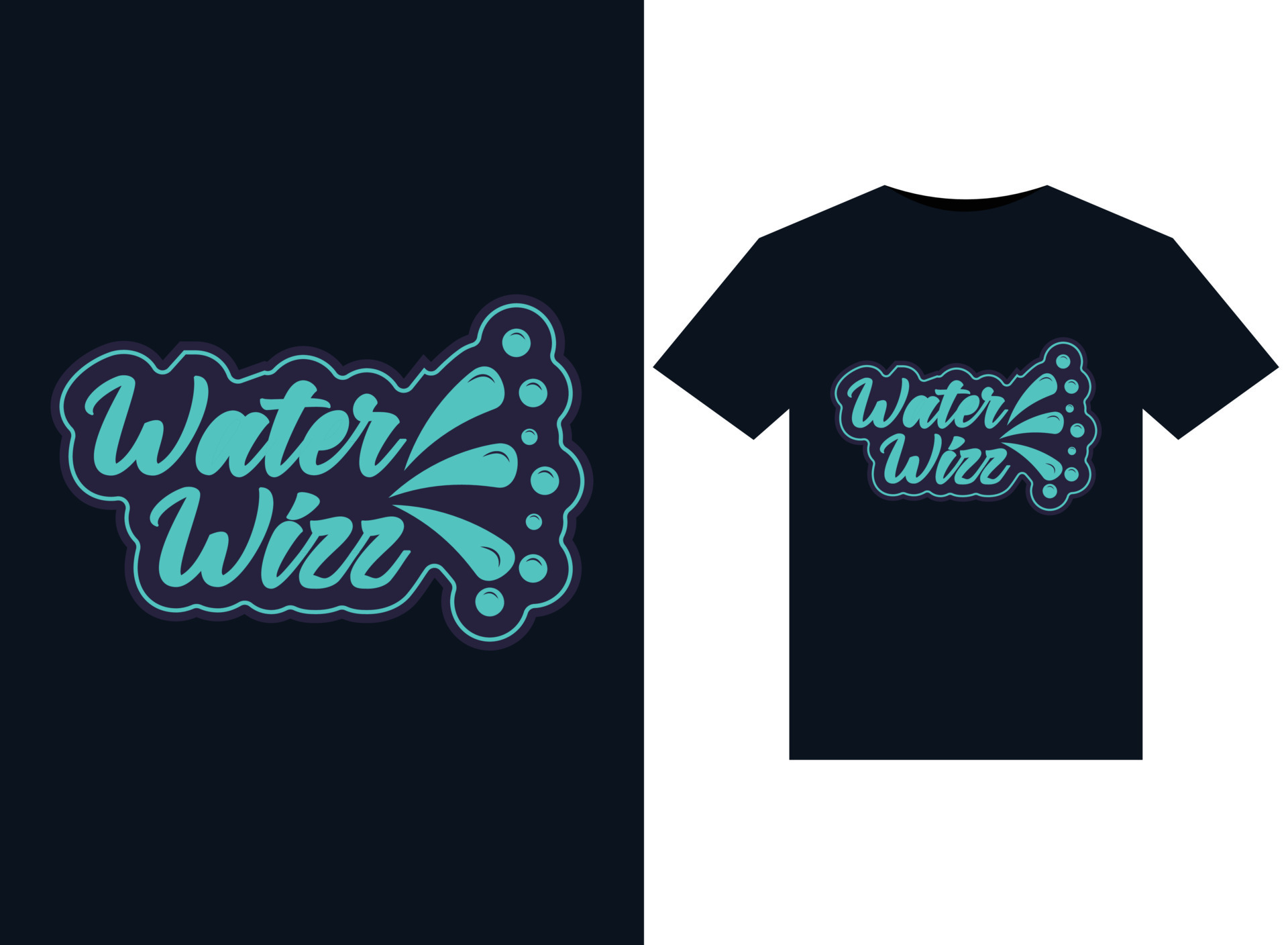ilustraciones de wizz de agua para el diseño de camisetas listas para