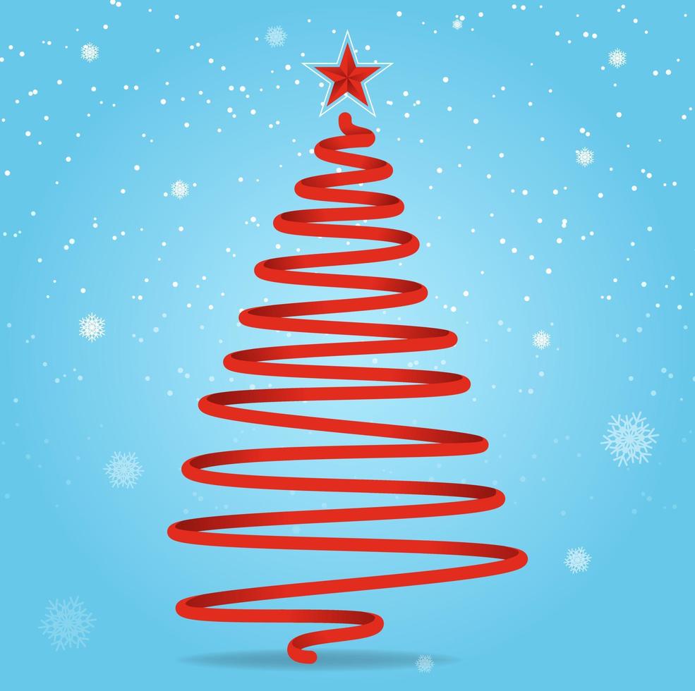 Christmas background. Christmas tree scribble card design. Vector illustration.