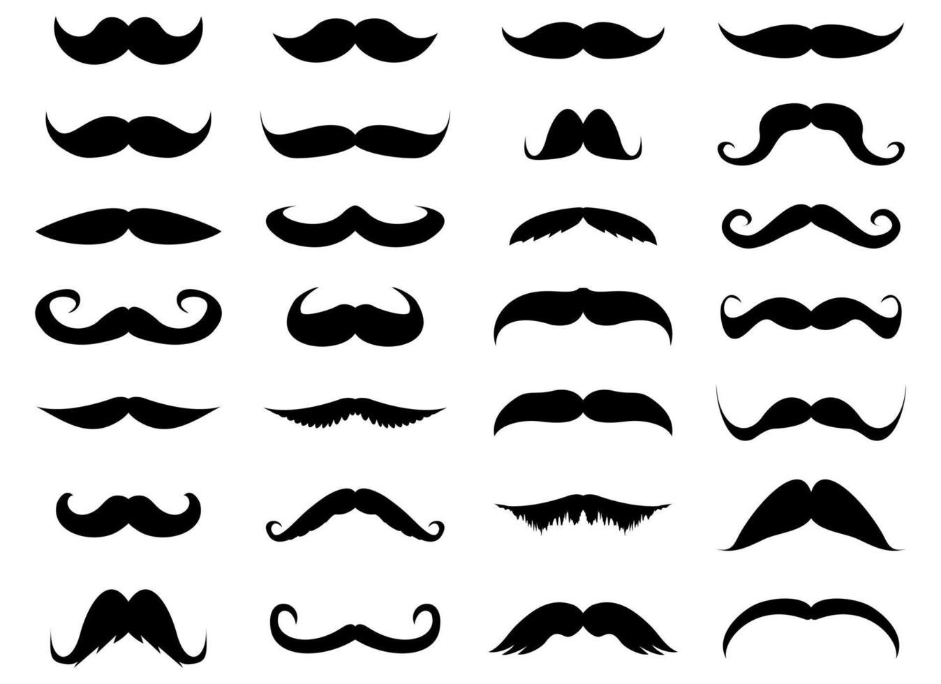 Mustache set isolated on white background vector