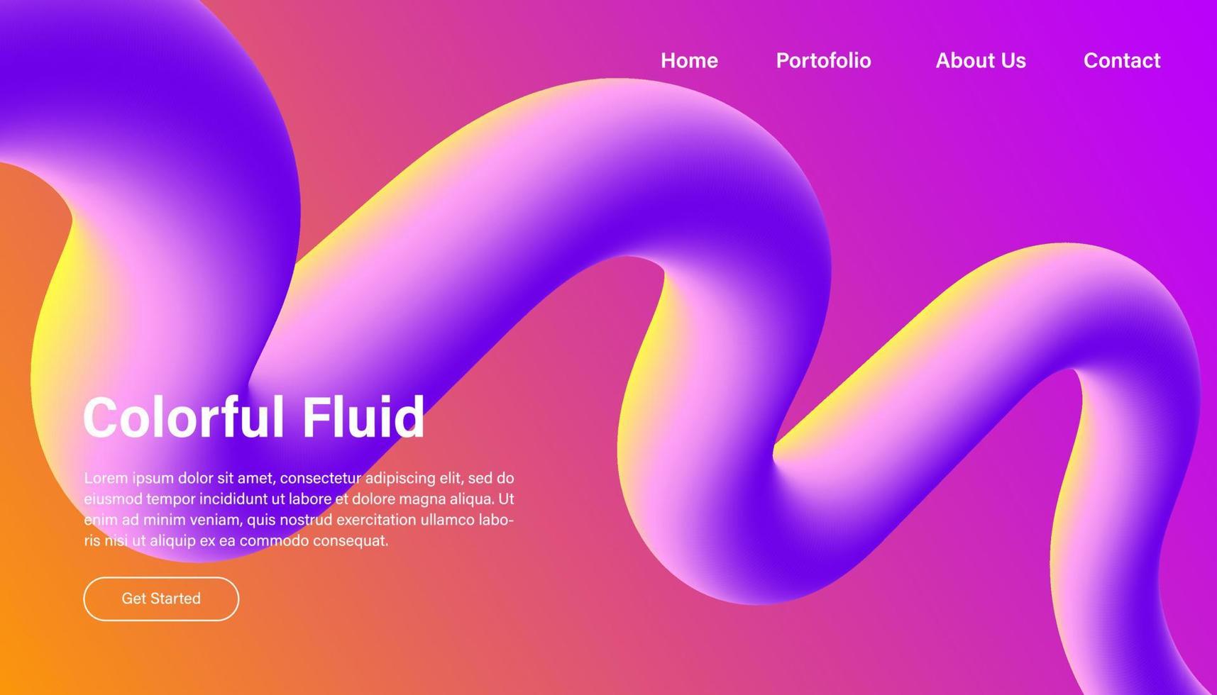 Abstract background. 3D fluid shape illustration. Website landing page template designs. Background with colorful gradient colors. Eps10 vector. vector