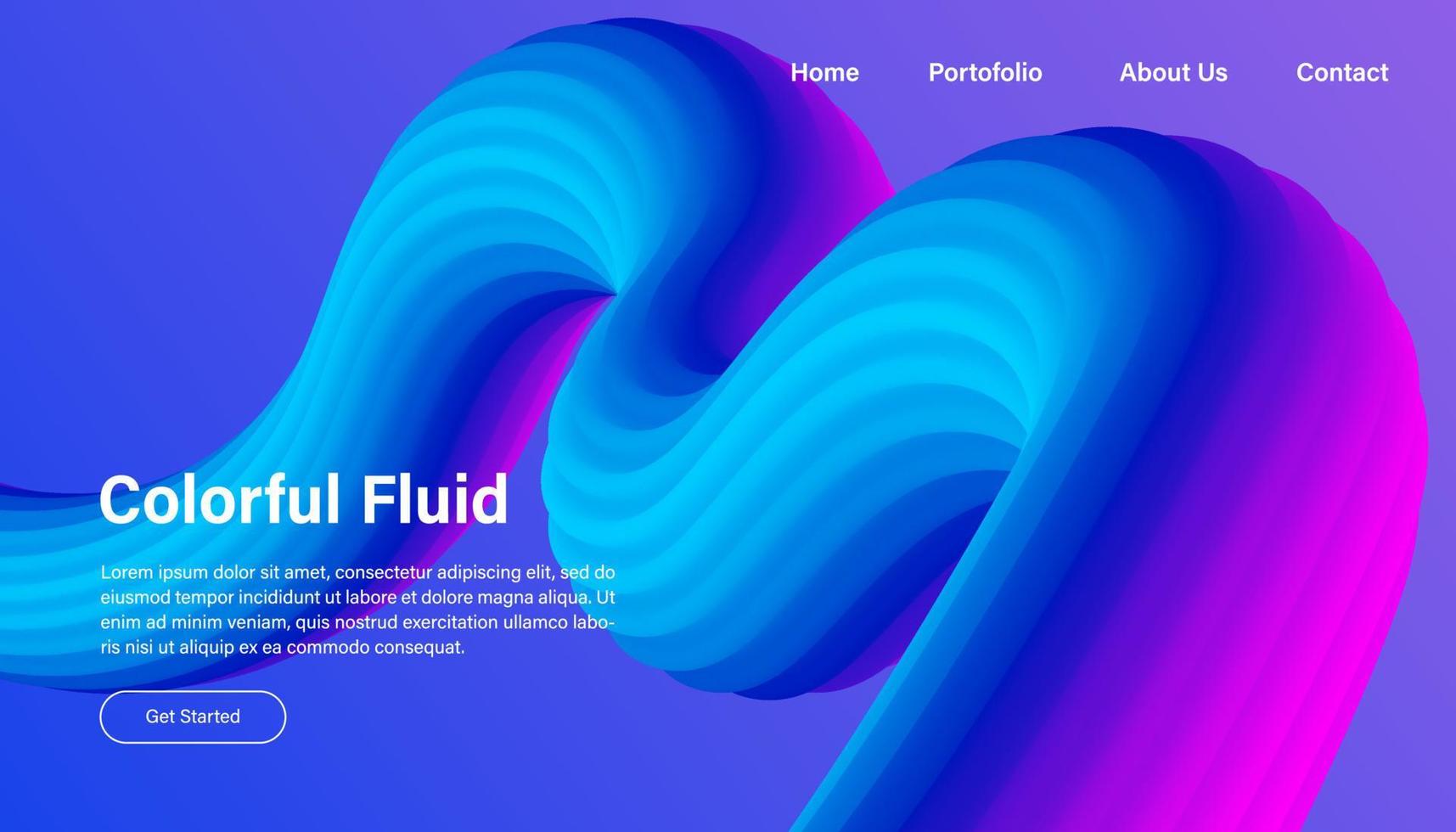 Abstract background. 3D fluid shape illustration. Website landing page template designs. Background with colorful gradient colors. Eps10 vector. vector