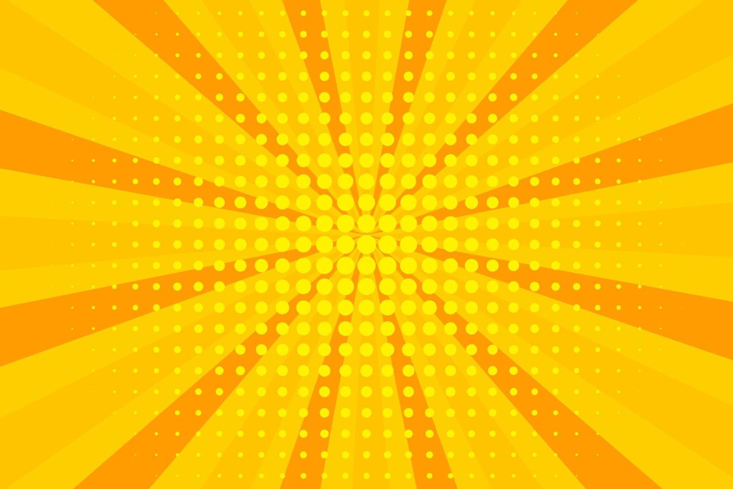 fondo amarillo cómico de la luz del sol en el diseño de vectores de estilo retro