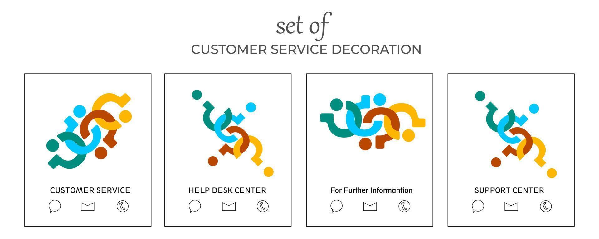 set of customer service, helpdesk, public relations decoration. abstract decoration based on question vector