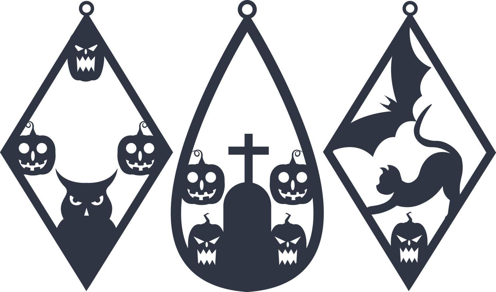 Halloween Earrings Jewelry Laser Cut 13686714 Vector Art at Vecteezy