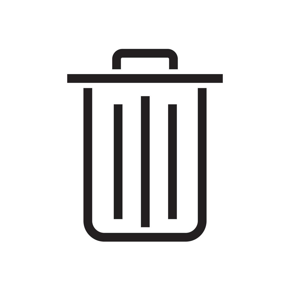Delete icon. Empty, trash, recycle bin flat sign vector illustration. 13686769 Vector Art at