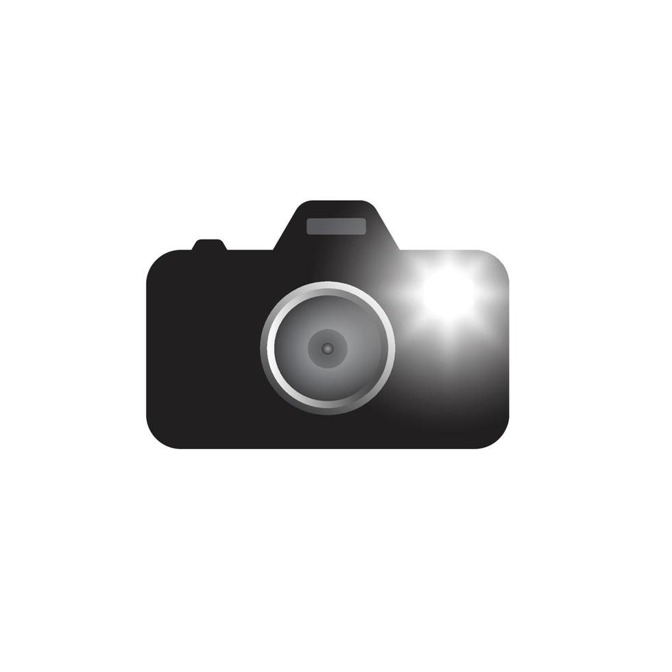 icono de cámara con flash, vector de icono de flash de cámara dslr