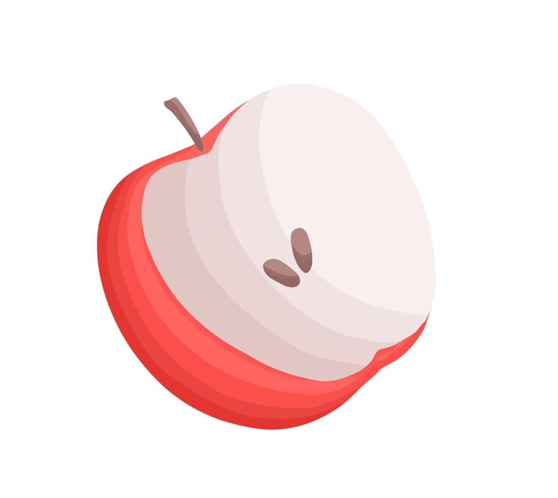 Red apple in cartoon style vector