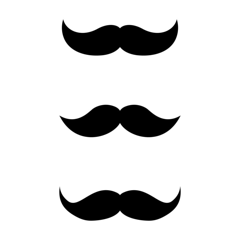 bigote, conjunto, aislado, blanco, plano de fondo vector