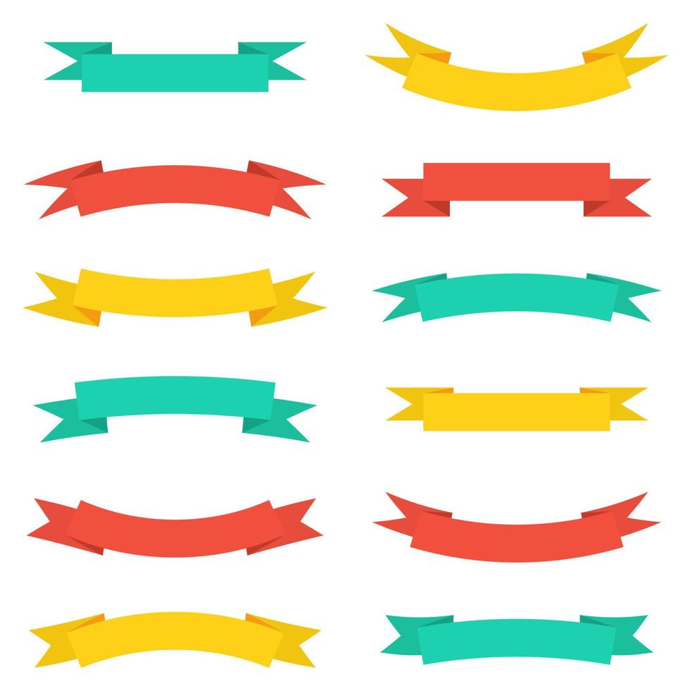 Collection of colored ribbons vector