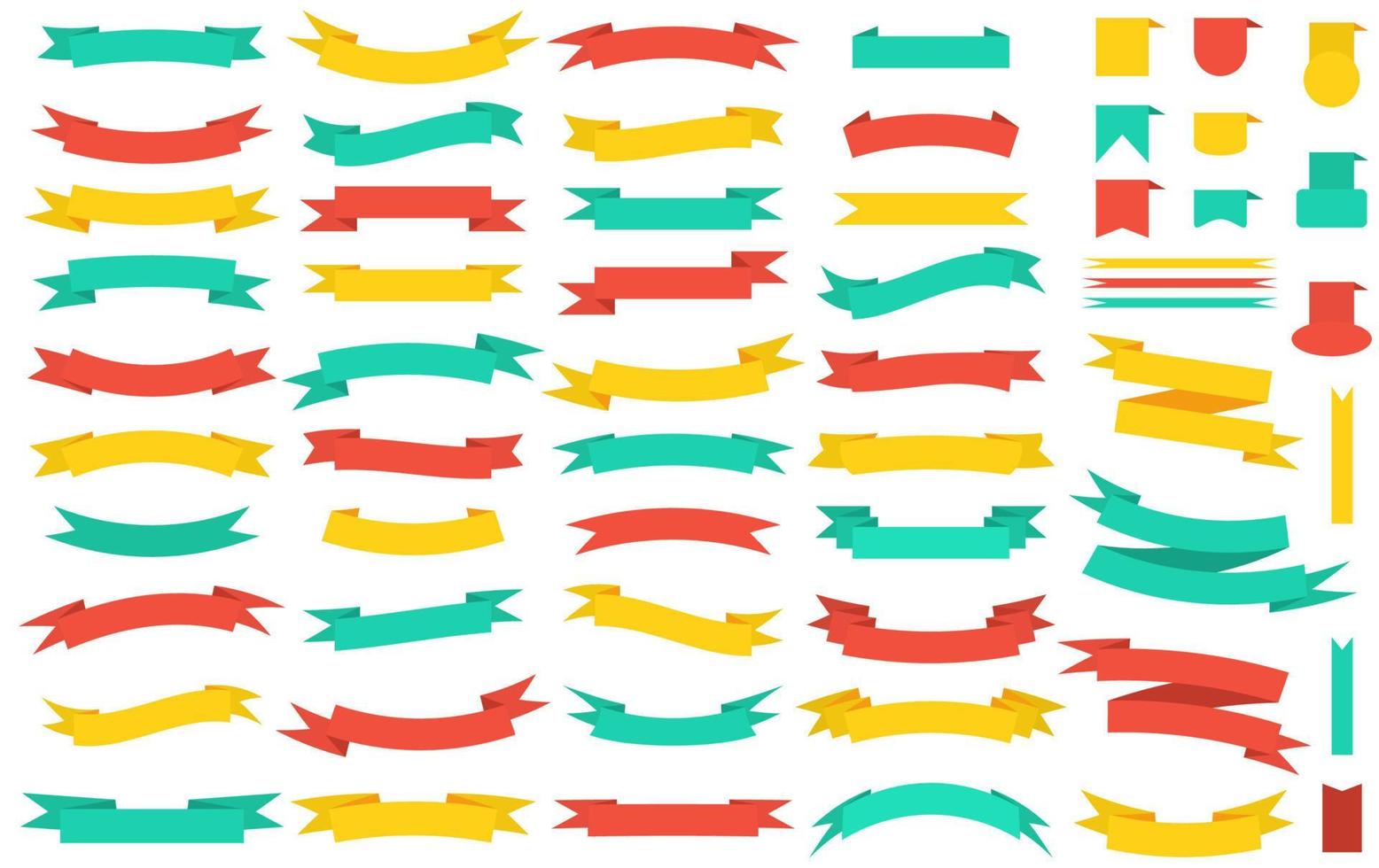 Collection of colored ribbons vector