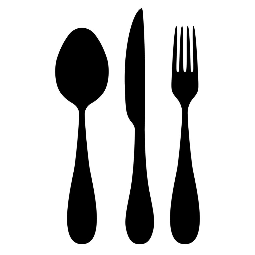 cutlery knife fork spoon vector