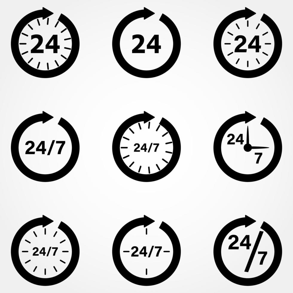 Works around the clock.logo set 13686841 Vector Art at Vecteezy