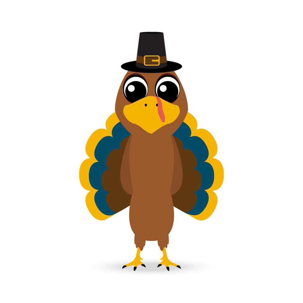 Turkey Pilgrim on Thanksgiving Day vector