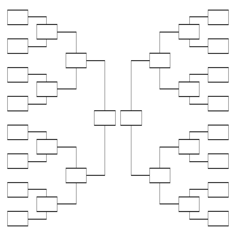 cuartos de final del torneo de la tabla del campeonato de deportes con una selección de los finalistas y el ganador vector