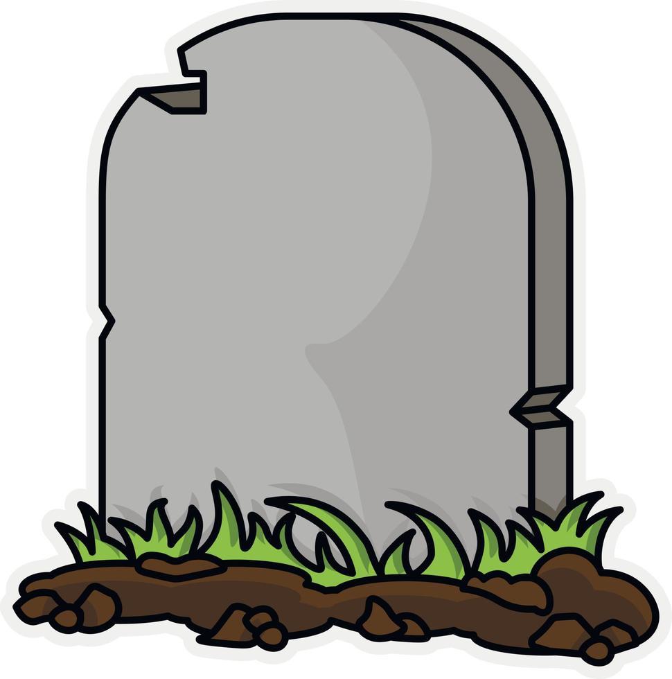 Tombstone in the cemetery during Halloween vector