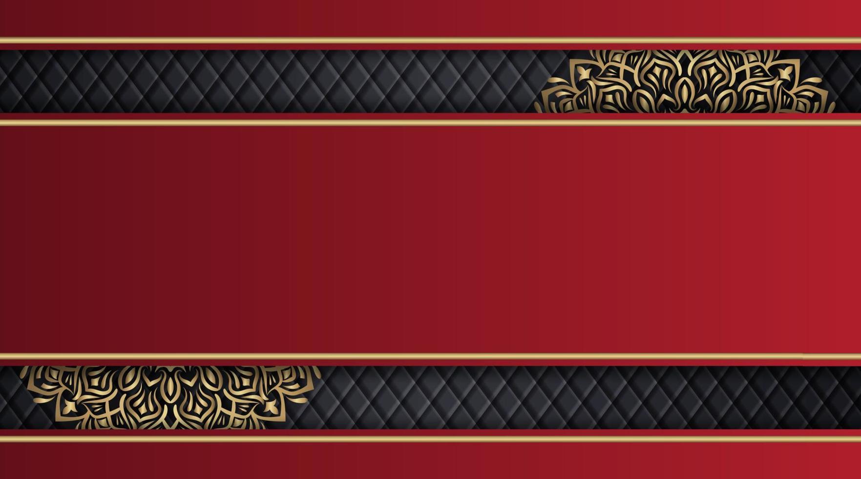 mandala background, red and gold vector