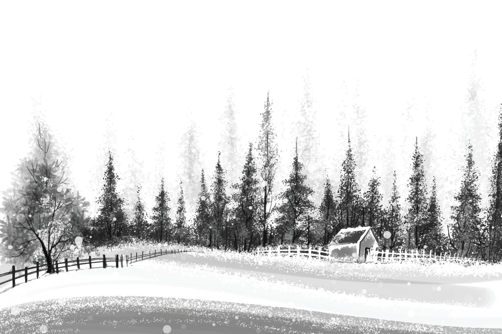 Winter christmas landscape with forest tree covered with snow holiday