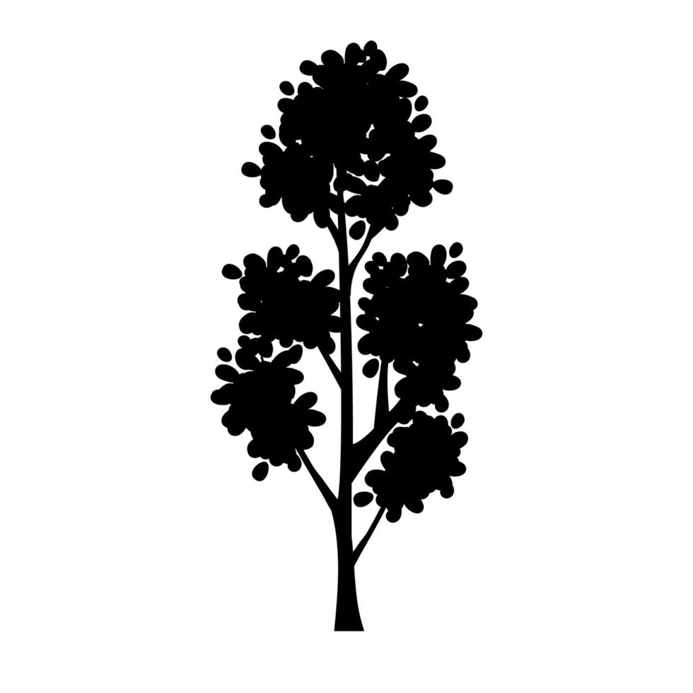 Tree silhouette. Vector illustrations for landscapes or floral designs.