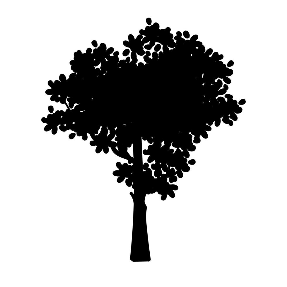 silueta de árbol. ilustraciones vectoriales para paisajes o diseños florales. vector