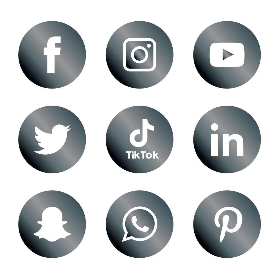 Social media icons set Logo Vector Illustrator