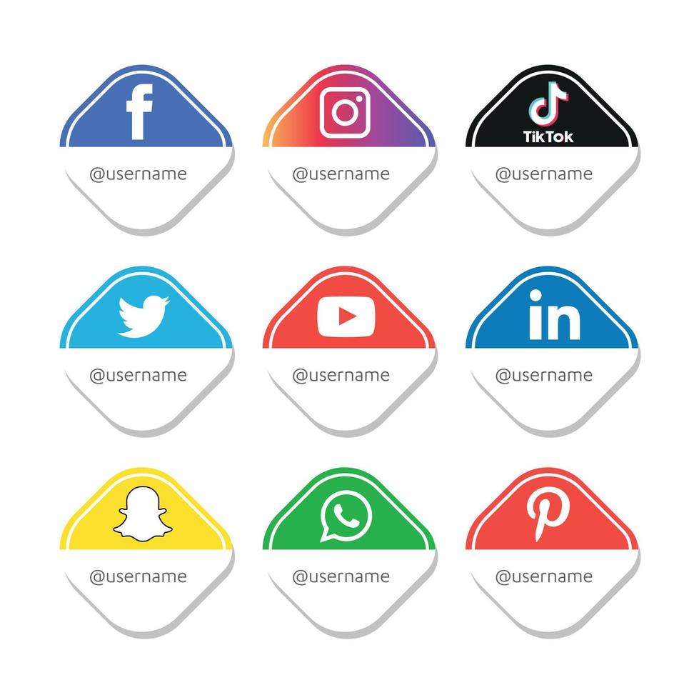 Social media icons set Logo Vector Illustrator