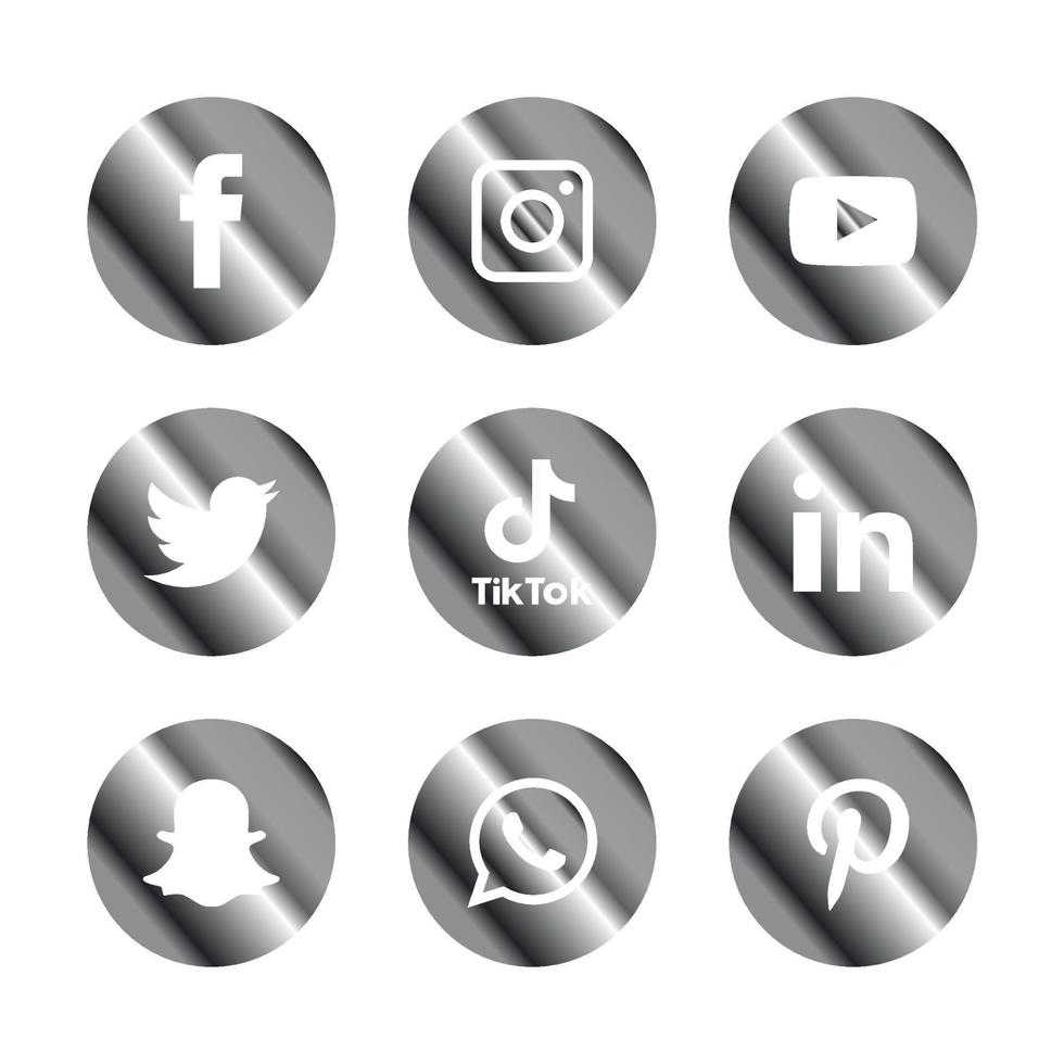 Social media icons set Logo Vector Illustrator