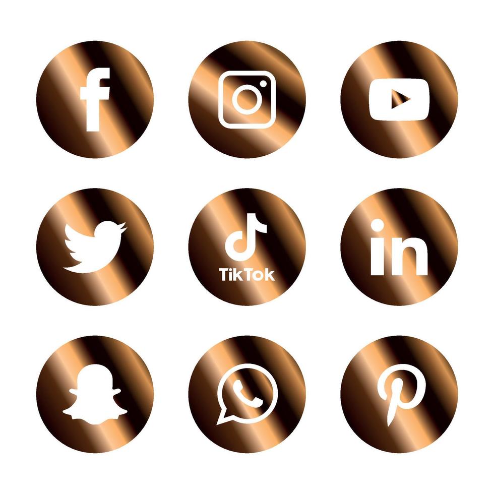 Social media icons set Logo Vector Illustrator