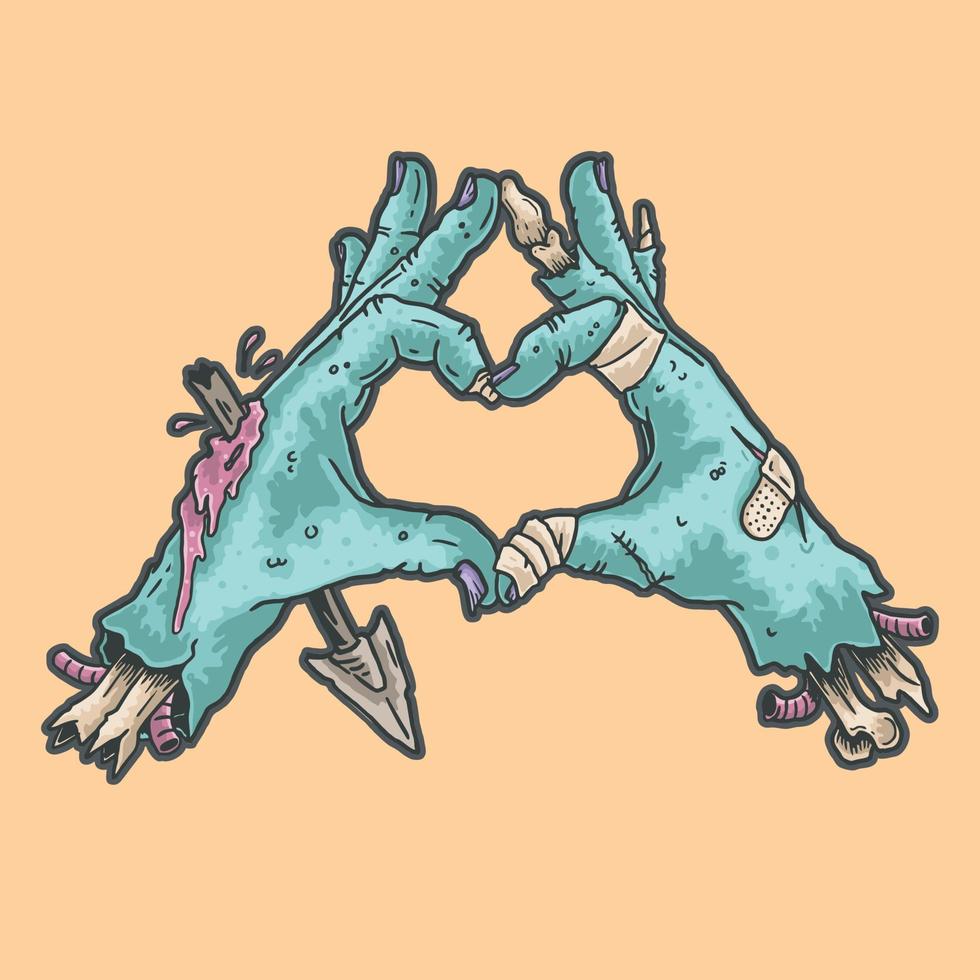 ilustración vectorial de manos zombies vector