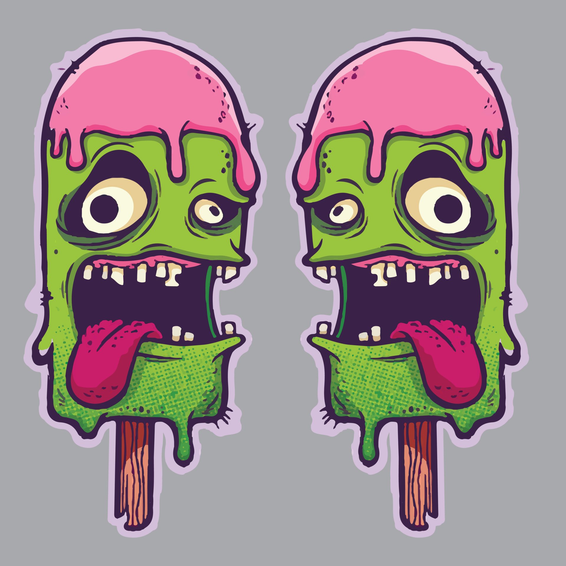 vector illustration of zombie ice cream 13687167 Vector Art at Vecteezy