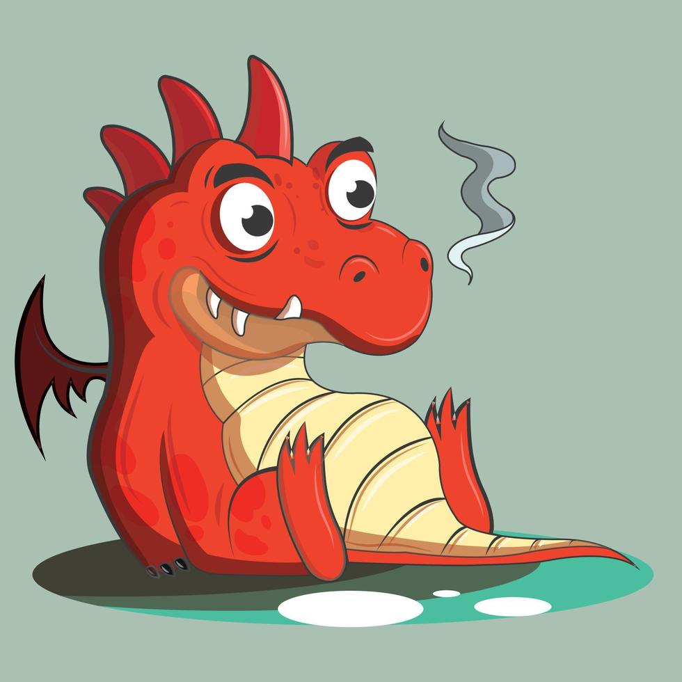 ilustración vectorial de dragón lindo y adorable vector