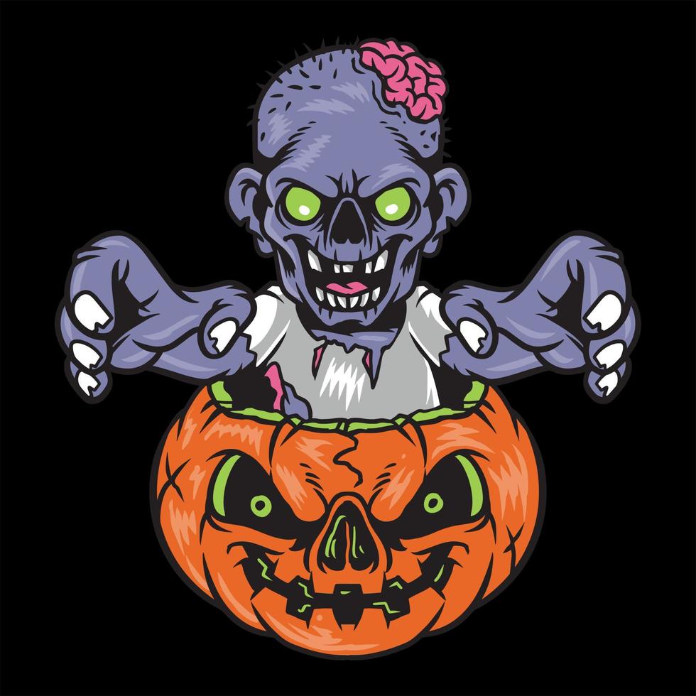 vector illustration of zombie cartoon character