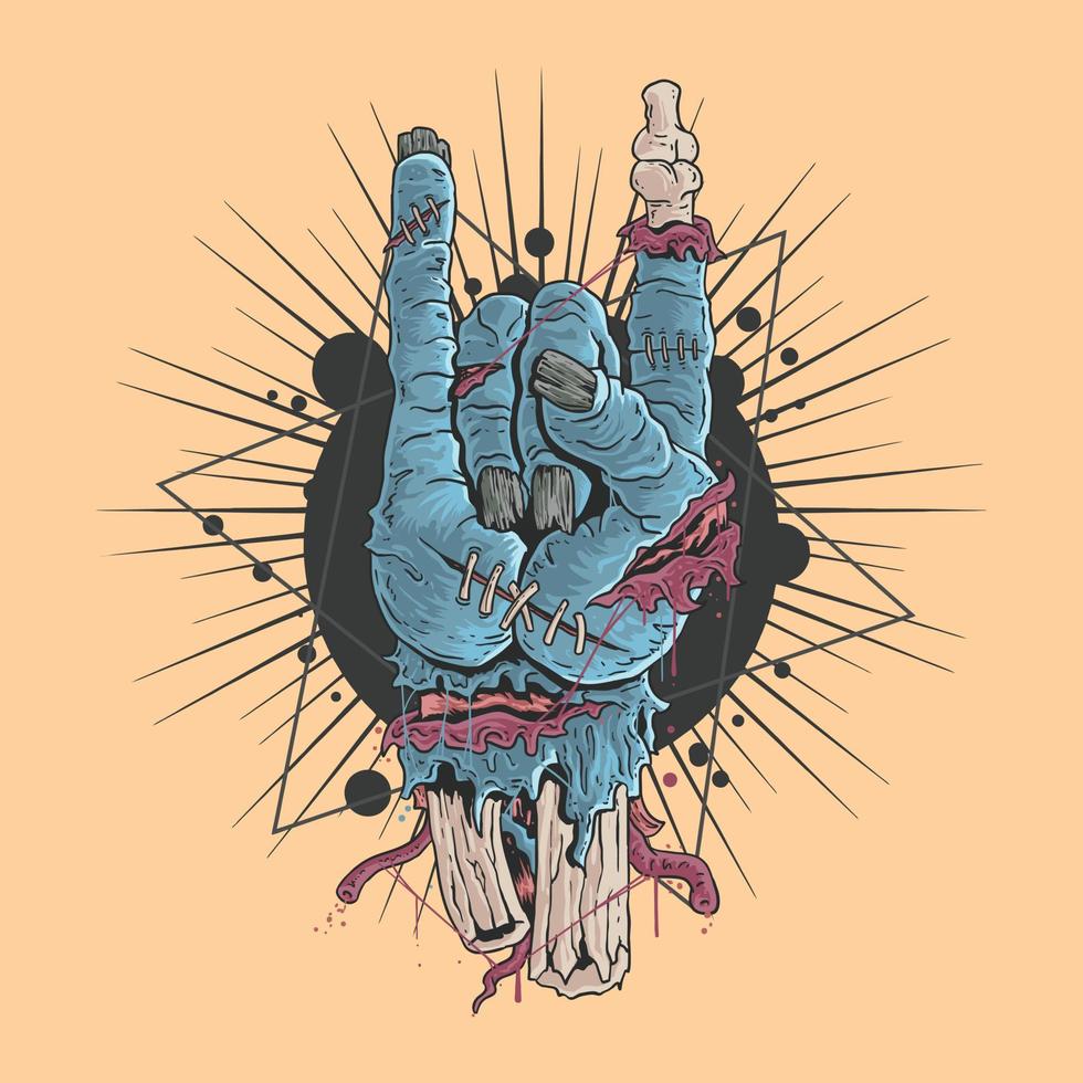 ilustración vectorial de manos zombies vector