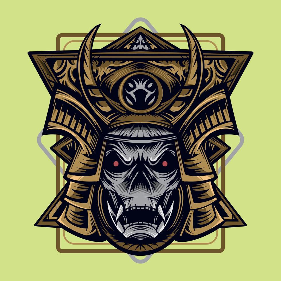 ilustración vectorial de la mascota samurai vector