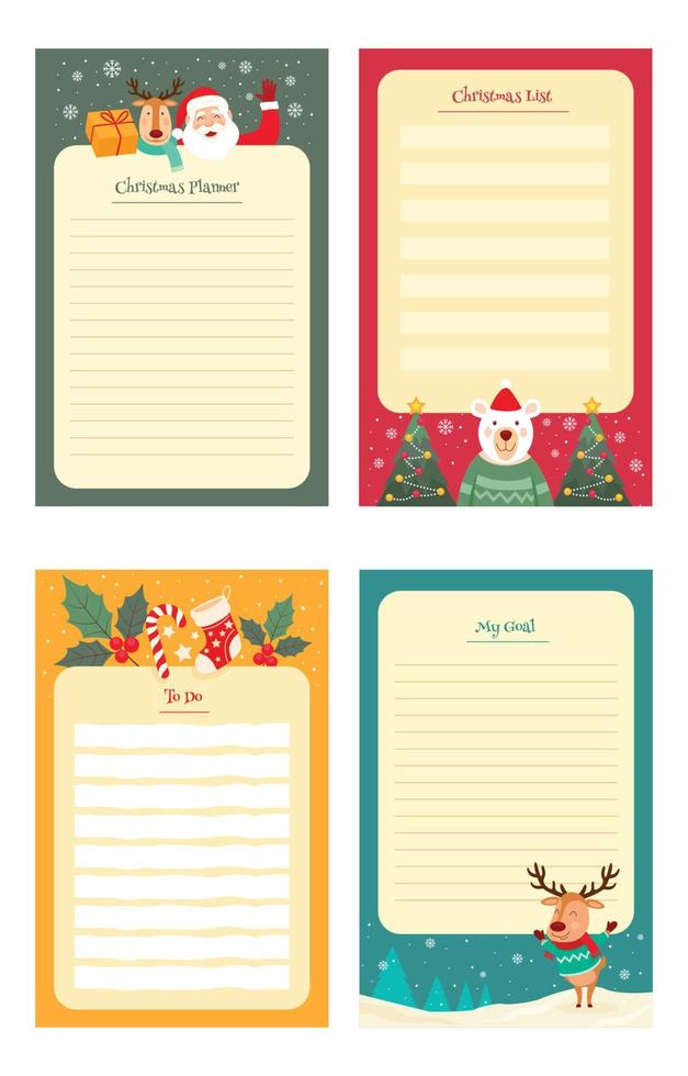 Christmas Journal Template vector