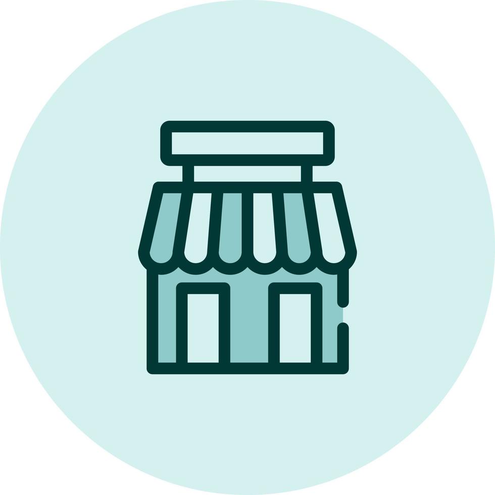 Commercial shop, illustration, vector on a white background.