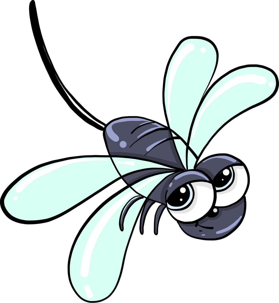 mosquito volador, ilustración, vector sobre fondo blanco