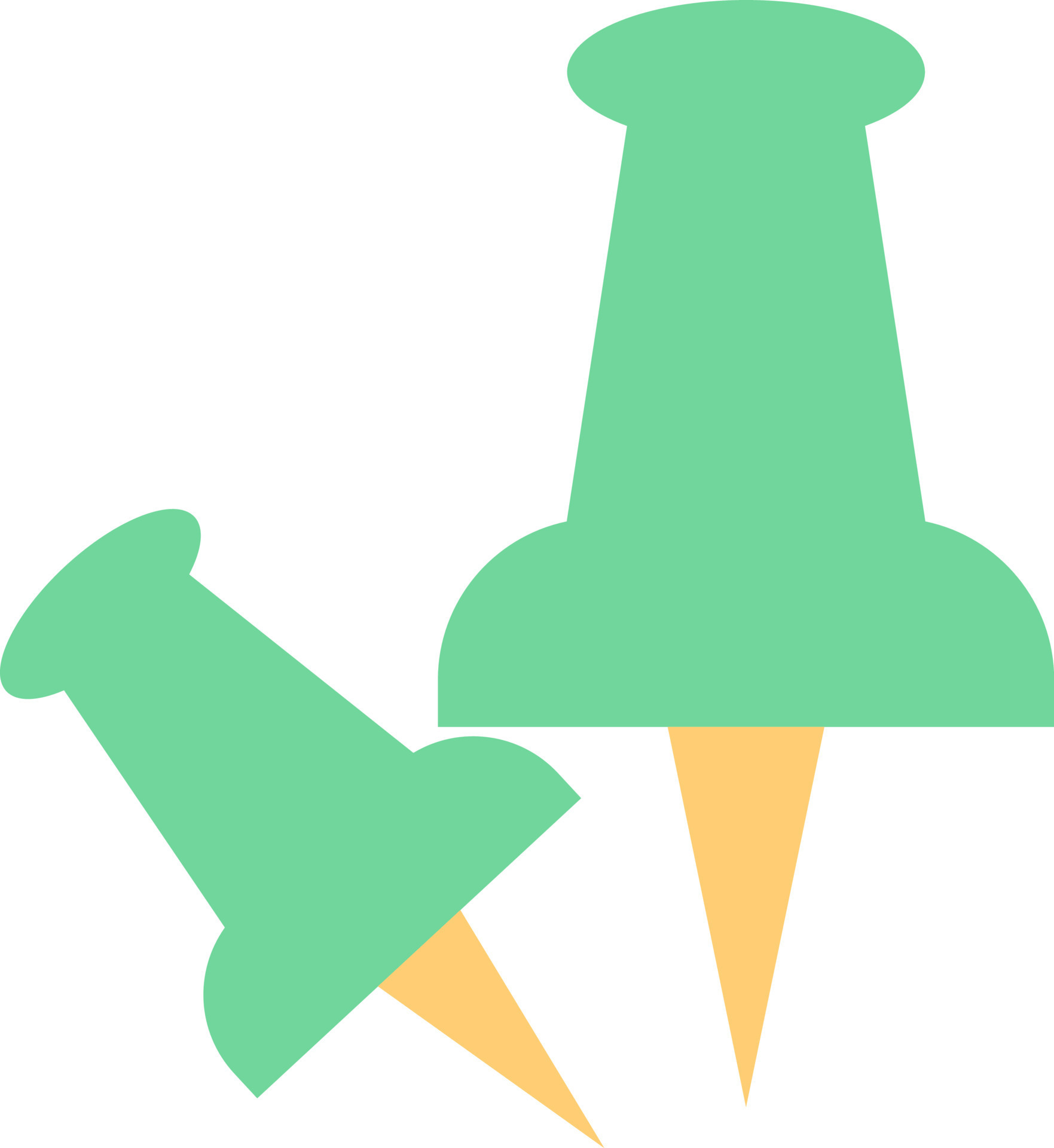 Green pins, illustration, on a white background. 13687385 Vector Art at