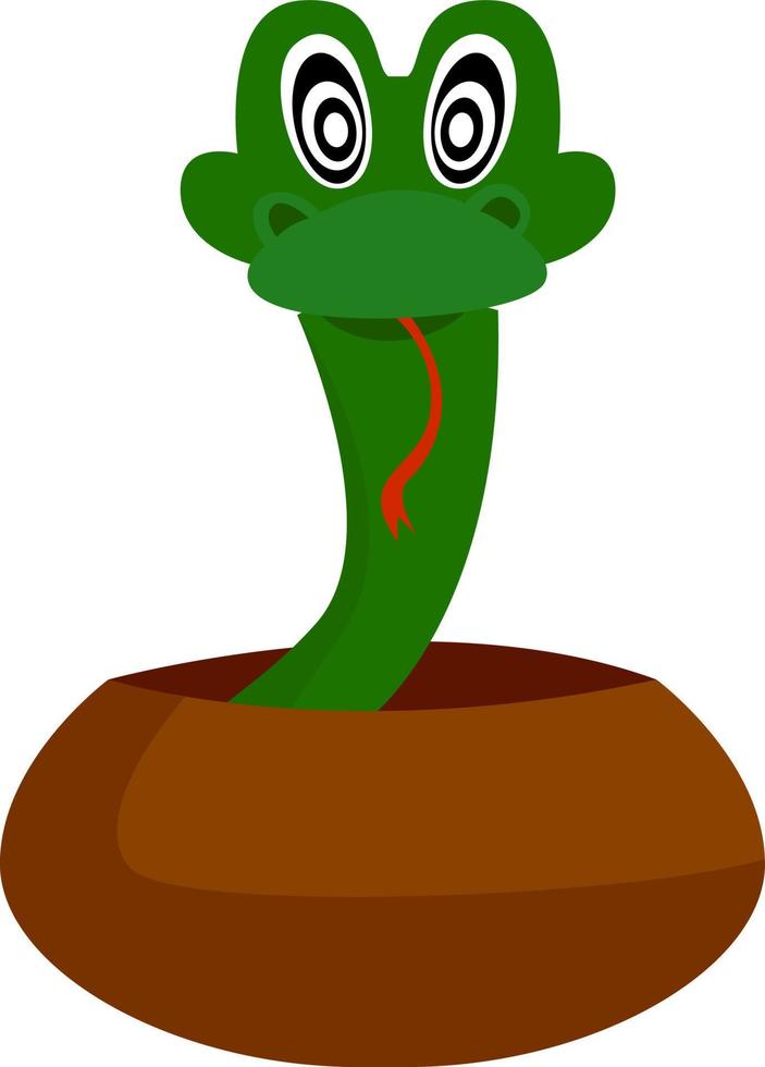 serpiente verde, ilustración, vector sobre fondo blanco.