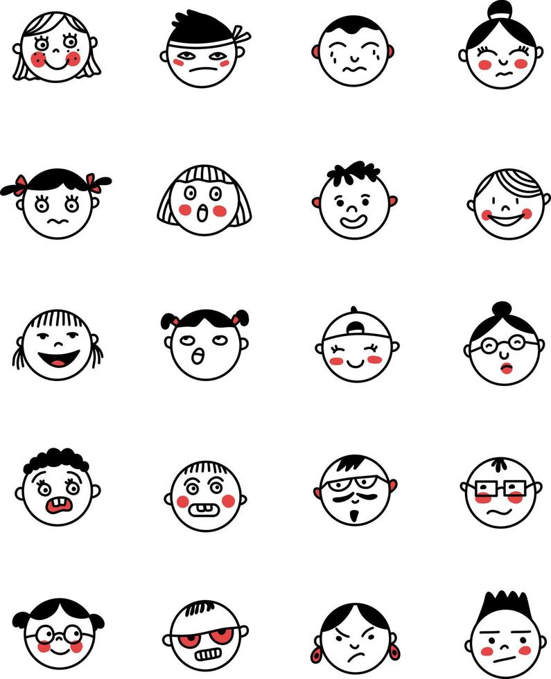 People with emotions, illustration, vector on a white background.